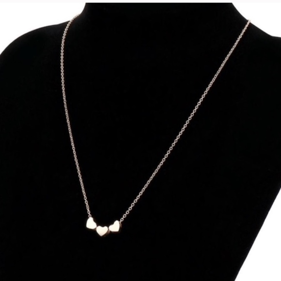 Rose Gold Triple Heart Necklace - Picture 2 of 2